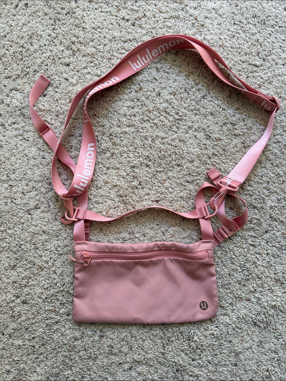 lululemon athletica Pink Adjustable Strap Crossbody Bag